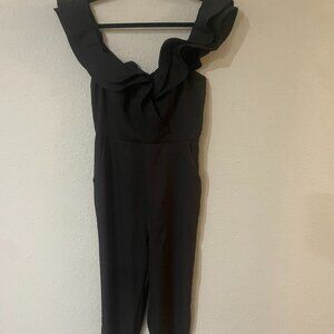 Off the Shoulder Black Jumpsuit